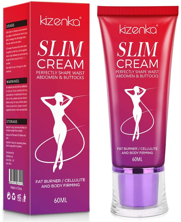 Kizenka Slimming Cream helps eliminate local excess fatty tissue, For Abdomen, Arms, Legs, Waist, Thigh, Hips, Buttocks, Natural Cellulite Treatment Hot Cream - Kizenka