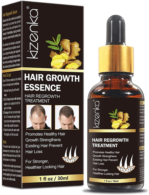 Kizenka Anti Hair Loss Hair Serum, Promote Healthy Hair Regrowth Strengthens Existing Hair Prevent Hair Loss for Stronger, Suitable for Men of All Hair Types - Kizenka