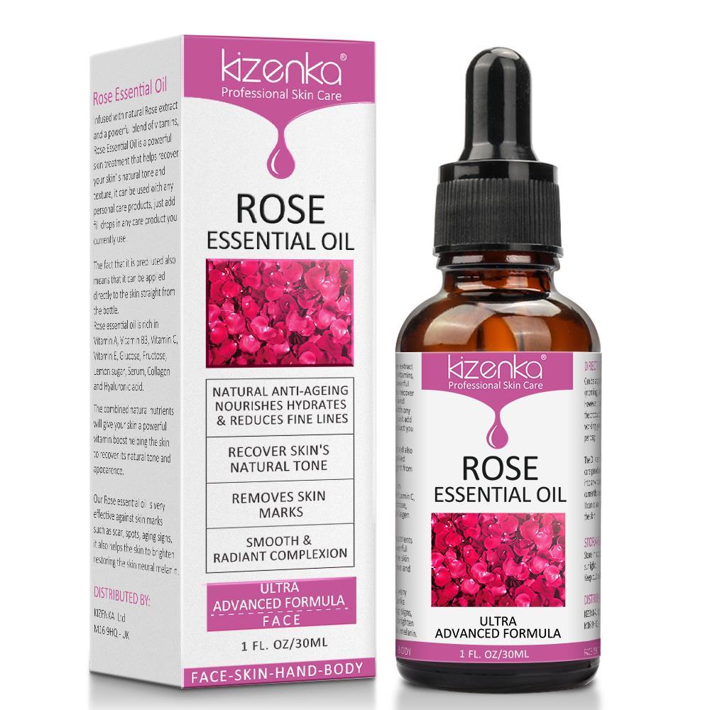 Kizenka Rose Essential Oil - Powerful Natural Age-Defying Skin Treatme